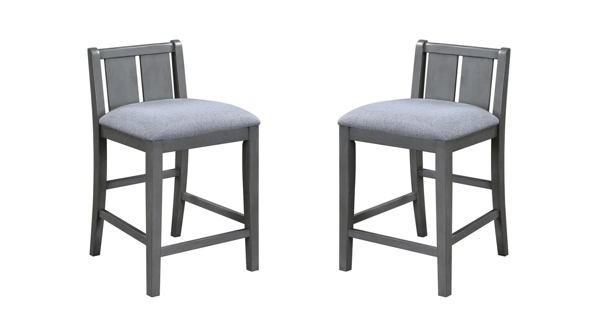 Graham - 3 Piece Small Space Counter Height Dining Table With Shelves And 2 Chairs (Set of 3) - Furniture Home Direct