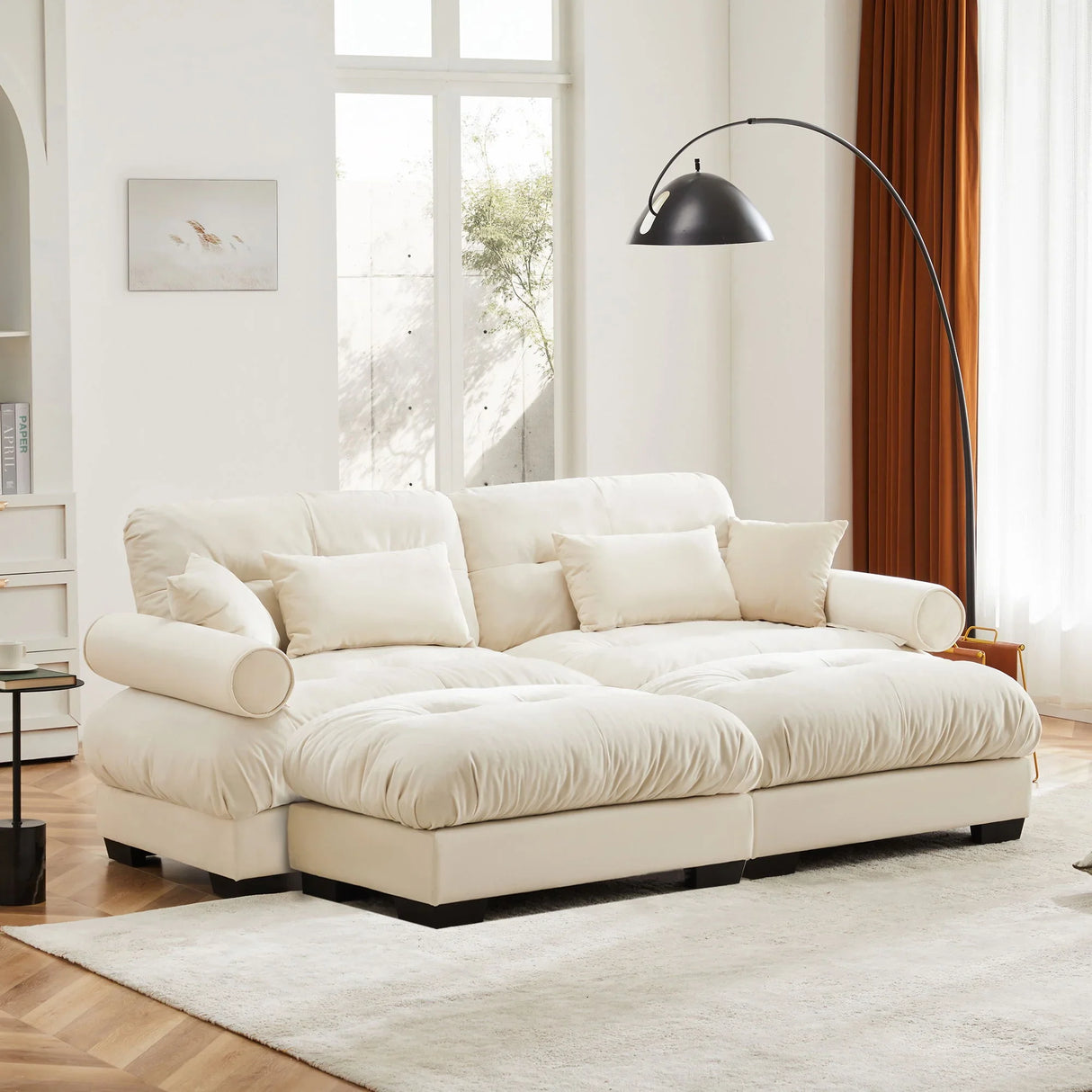 Super Comfort Oversized Modular Sectional Sofa With Movable Ottoman - Furniture Home Direct