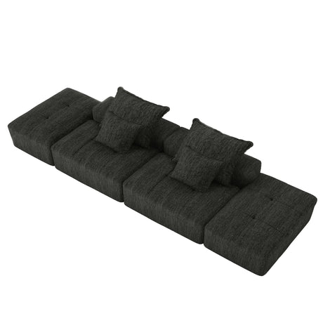 Modern Oversized Diy Combination Modular Sectional Sofa With Pillows - Furniture Home Direct