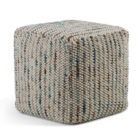 Zoey - Handcrafted Woven Cube Pouf - Furniture Home Direct