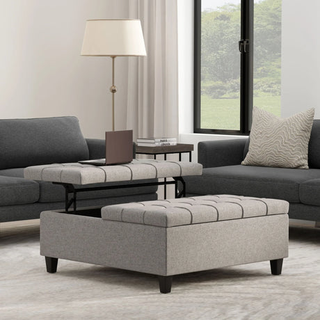 Harrison - Upholstered Coffee Table Storage Ottoman - Furniture Home Direct