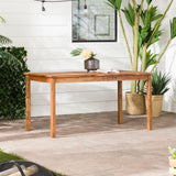 Contemporary Slat Top Acacia Wood Outdoor Dining Table - Furniture Home Direct