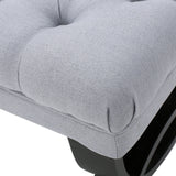 Bench Tufted Cushion with Arched Black Legs Light Grey - Furniture Home Direct