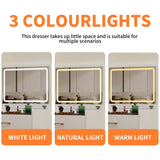 Vanity Table With Flip Top Four Drawers And Stool White - Furniture Home Direct