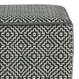 Briella - Square Woven Outdoor / Indoor Pouf - Gray / White - Furniture Home Direct