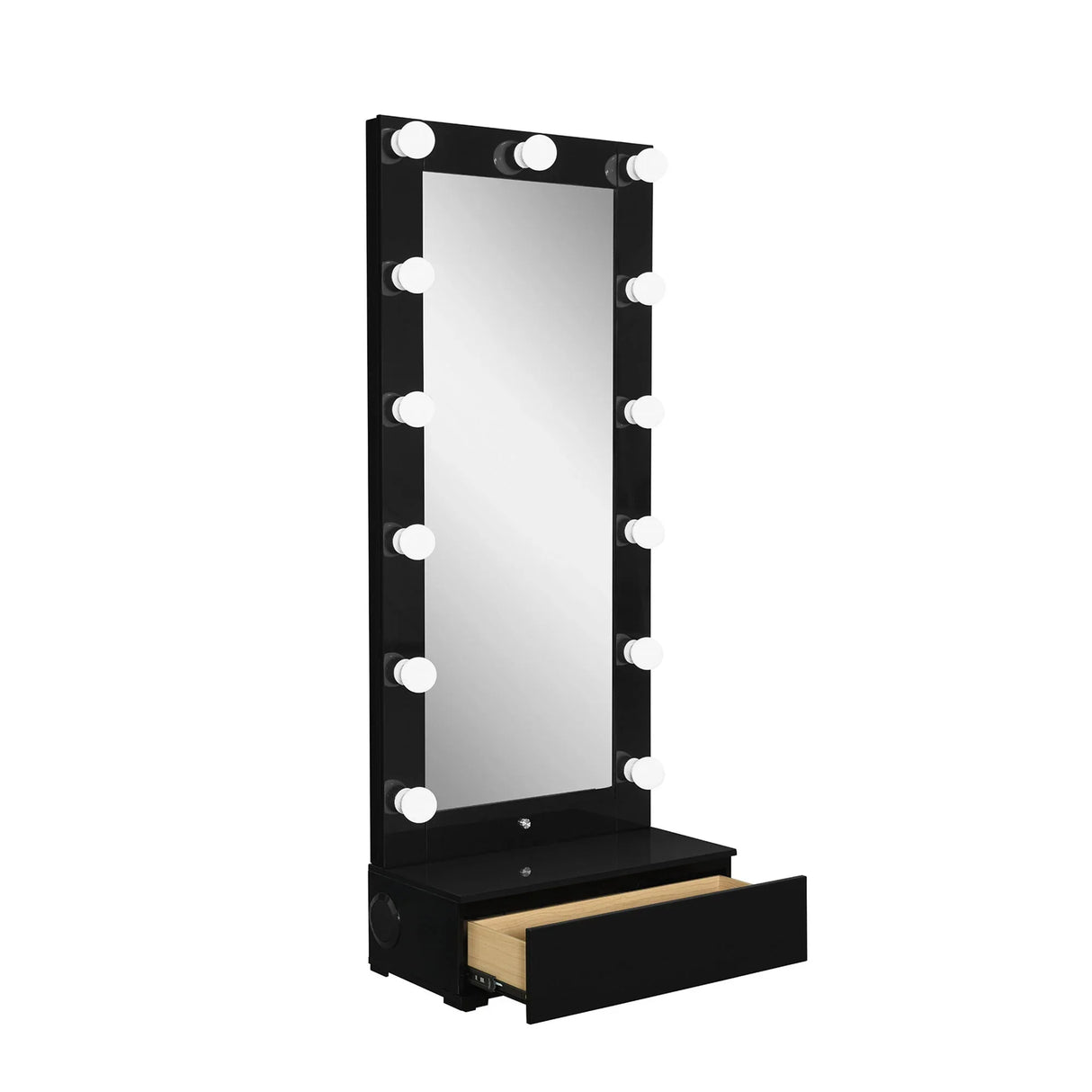 Elisa - Narrow Tall Mirror With Speaker And Drawer - Furniture Home Direct