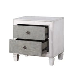 Katia - Weathered Night Stand - Gray / White - Furniture Home Direct
