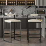 Elegant Bar Stool Set With Backrest And Footrest, Counter Height (Set of 2) - Furniture Home Direct
