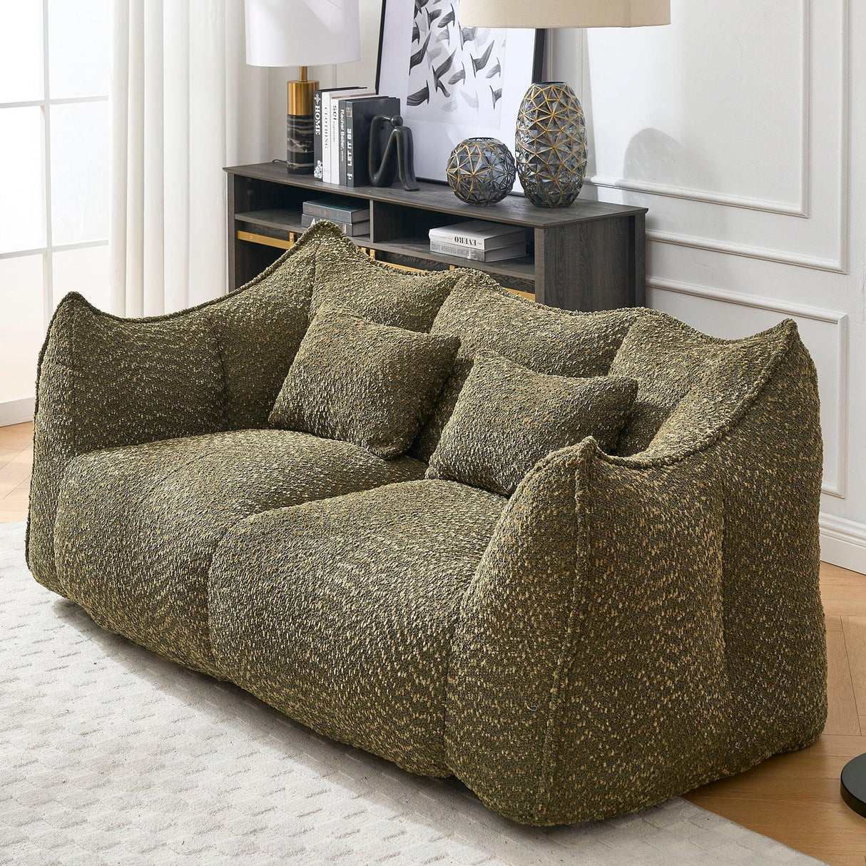 Comfortable Dual Beanbag Chair With High Resilience Foam Core For 2 People - Furniture Home Direct