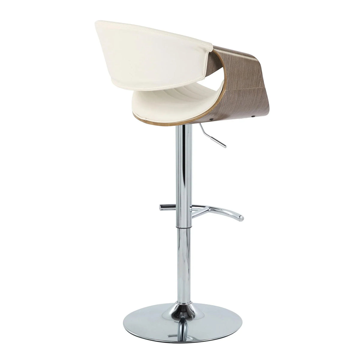 Symphony - Mid Century Modern Adjustable Barstool With Swivel & Rounded T Footrest (Set of 2) - Furniture Home Direct