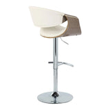 Symphony - Mid Century Modern Adjustable Barstool With Swivel & Rounded T Footrest (Set of 2) - Furniture Home Direct
