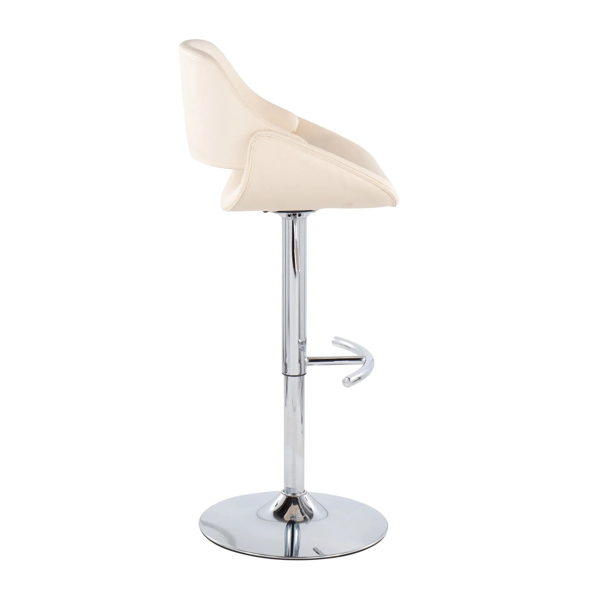 Fabrico - Contemporary Adjustable Bar Stool With Rounded T Footrest (Set of 2) - Furniture Home Direct
