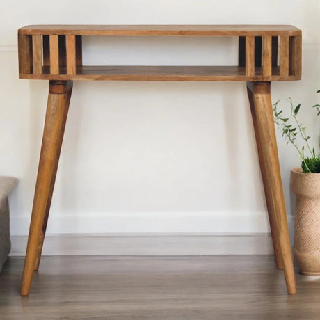 Slatted Console - Light Brown - Furniture Home Direct