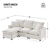 Modern Modular Sofa, 4 Seat Chenille Sectional Couch Set With 2 Pillows Included, Freely Combinable Indoor Funiture For Living Room - Furniture Home Direct