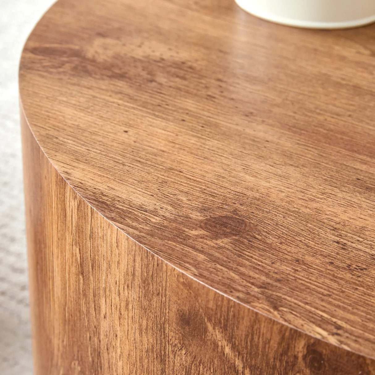 Coffee Table Cylindrical Wood Design Accent Warm Brown - Furniture Home Direct