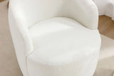 Chenille Fabric Swivel Accent Armchair Barrel Chair With Powder Coating Metal Ring - Furniture Home Direct