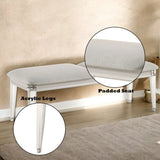 Laveda - Boucle Bench - Light Gray / White - Furniture Home Direct