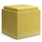Rockwood - Upholstered Cube Storage Ottoman With Tray - Furniture Home Direct
