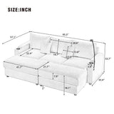 Modern Style Loveseat Sofa Sectional Sofa Couch With Storage Space, A Movable Ottoman, Two USB Ports, Two Cup Holders, A Phone Holder For Living Room - Furniture Home Direct