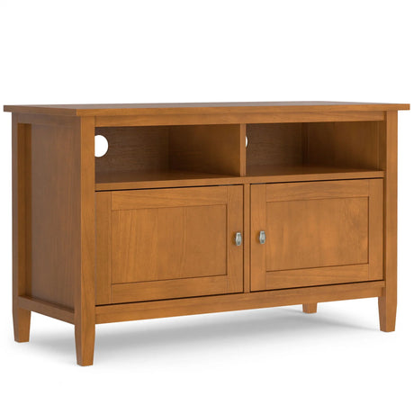 Warm Shaker - TV Media Stand Handcrafted - Brown - Furniture Home Direct