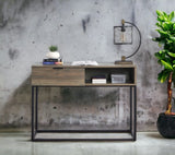 Galeno - Legs Writing Desk - Rustic Oak / Black - Furniture Home Direct