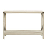 Farmhouse Metal X Table With Lower Shelf - Furniture Home Direct