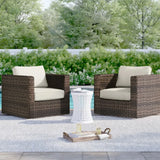 Outdoor Chairs Set With Cushions - Brown Mix - Furniture Home Direct