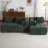 Sectional Sofa Modular Tufted Chenille Upholstery Green - Furniture Home Direct