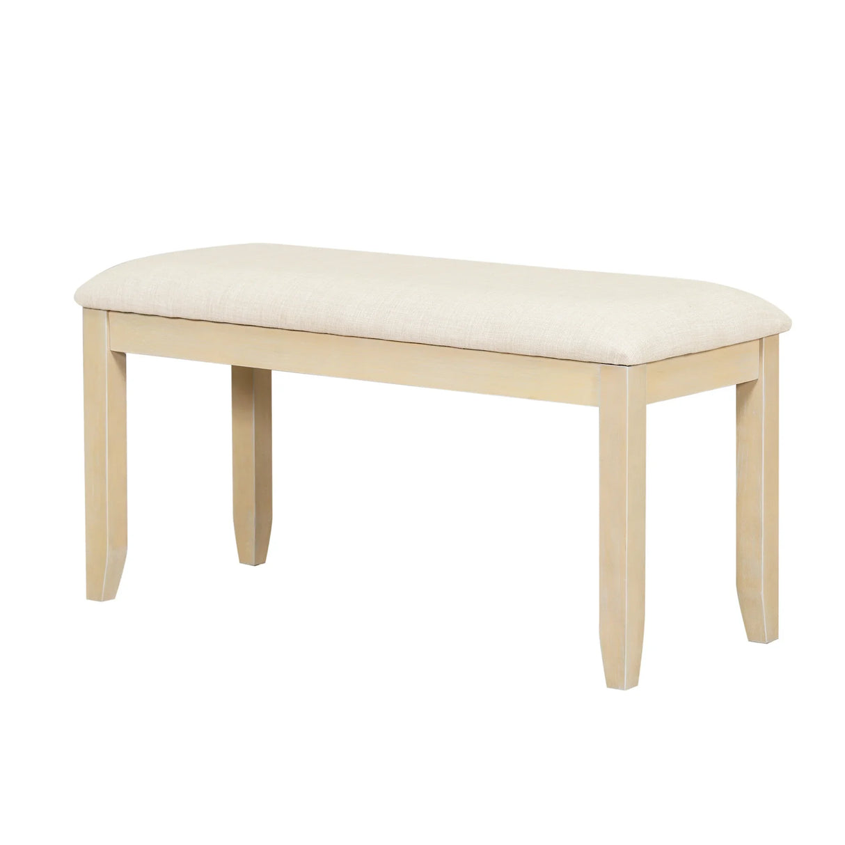 Dining Set Extendable Pedestal Table Bench And Chairs Beige - Furniture Home Direct