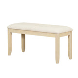 Dining Set Extendable Pedestal Table Bench And Chairs Beige - Furniture Home Direct