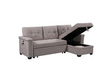 Nathan - Reversible Sleeper Sectional Sofa With Storage Chaise, USB Charging Ports And Pocket - Furniture Home Direct