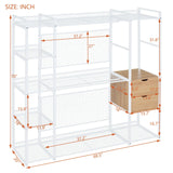Open Style Wardrobe With Hanging Rails, Shelves And Drawers - Furniture Home Direct