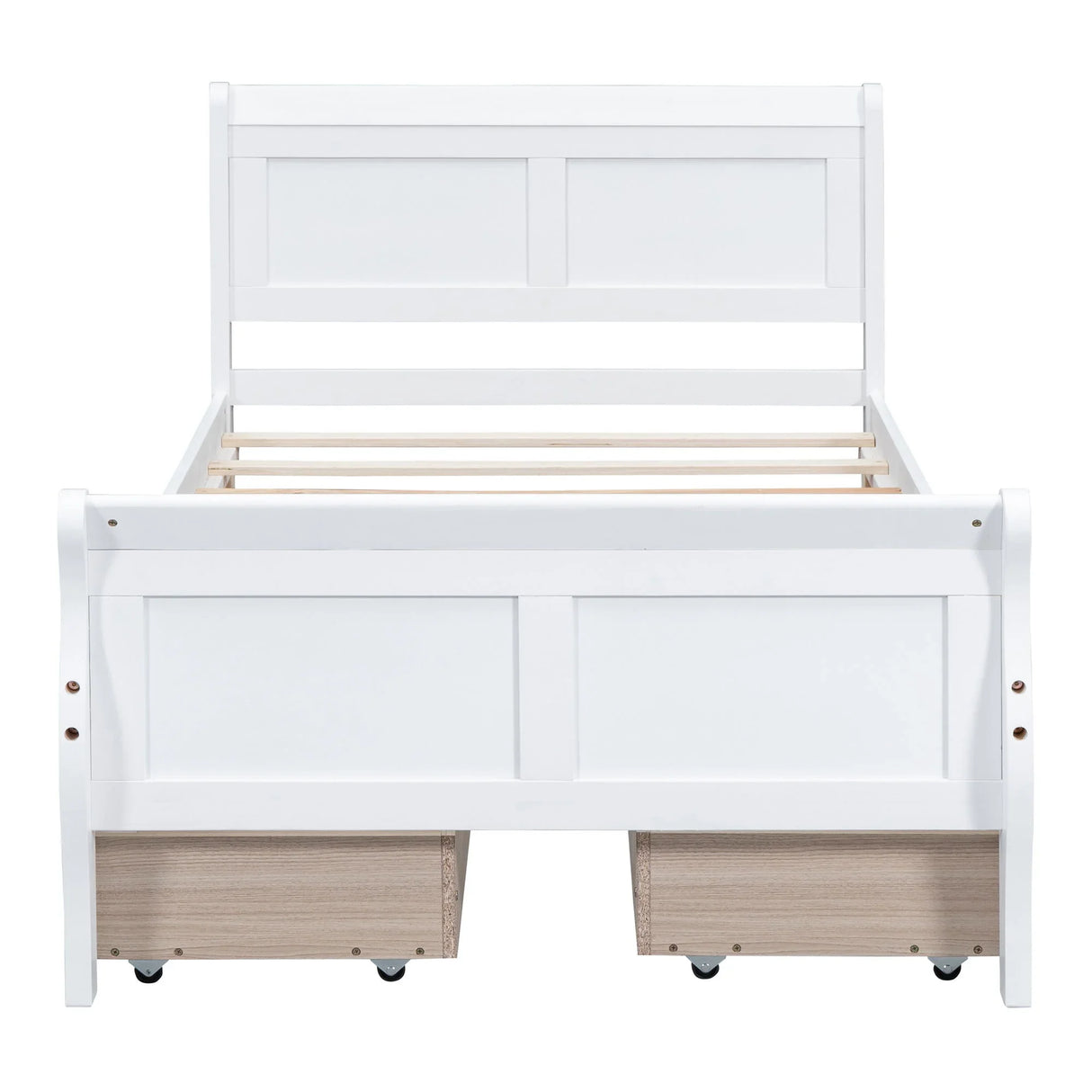 Platform Bed Frame Mattress Foundation Sleigh Bed With Headboard / Footboard / Wood Slat Suppor - Furniture Home Direct