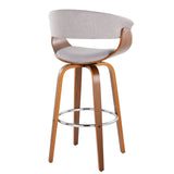 Vintage Mod - Mid Century Modern Fixed Height Barstool With Swivel With Round Footrest (Set of 2) - Furniture Home Direct