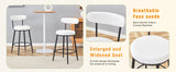 Counter Height Chairs Padded Seat Black Metal Frame White - Furniture Home Direct