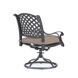 Square 8 Person 63.98" Long Dining Set With Dupione Brown Cushions - Furniture Home Direct