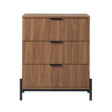 Mid-Century 3 Drawer Chest With Reeded Drawer Fronts - Furniture Home Direct