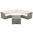 Patio Furniture Set Outdoor Daybed Rattan Sectional With Cushions And Center Table - Furniture Home Direct