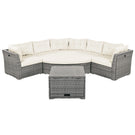 Patio Furniture Set Outdoor Daybed Rattan Sectional With Cushions And Center Table - Furniture Home Direct