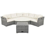 Patio Furniture Set Outdoor Daybed Rattan Sectional With Cushions And Center Table - Furniture Home Direct