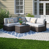 Wicker Sectional Sofa With Cushions And Table - Furniture Home Direct