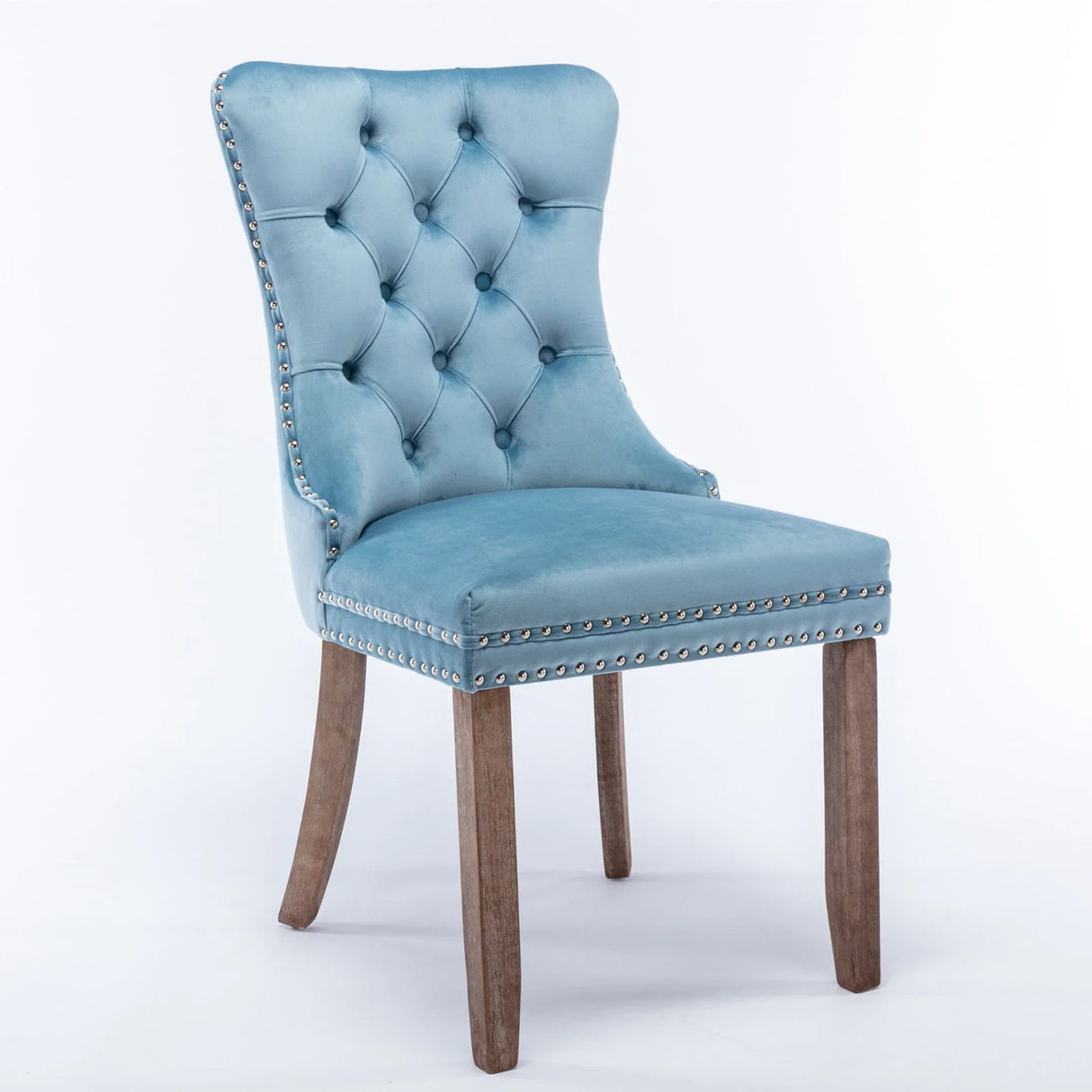 Nikki - Modern, High-End Tufted Solid Wood Contemporary Velvet Upholstered Dining Chair With Wood Legs Nailhead Trim (Set of 2) - Furniture Home Direct