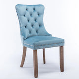 Nikki - Modern, High-End Tufted Solid Wood Contemporary Velvet Upholstered Dining Chair With Wood Legs Nailhead Trim (Set of 2) - Furniture Home Direct