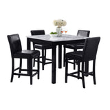 5 Piece Counter Height Dining Set With Table And Upholstered Chairs - Furniture Home Direct