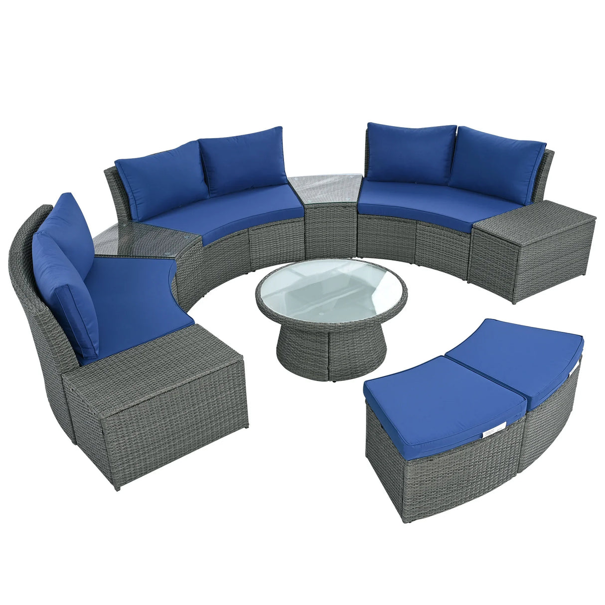 Semi-Circle Outdoor Sectional Set - Furniture Home Direct
