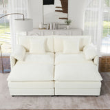 Modern Comfy Deep Seat Modular Sectional Sofa Cloud Couch With Ottoman - Furniture Home Direct