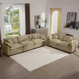 Modern Sofa and Loveseat Set -Tan - Furniture Home Direct