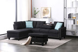 Alger - 98" Wide Left Hand Facing Sofa & Chaise With Ottoman - Furniture Home Direct