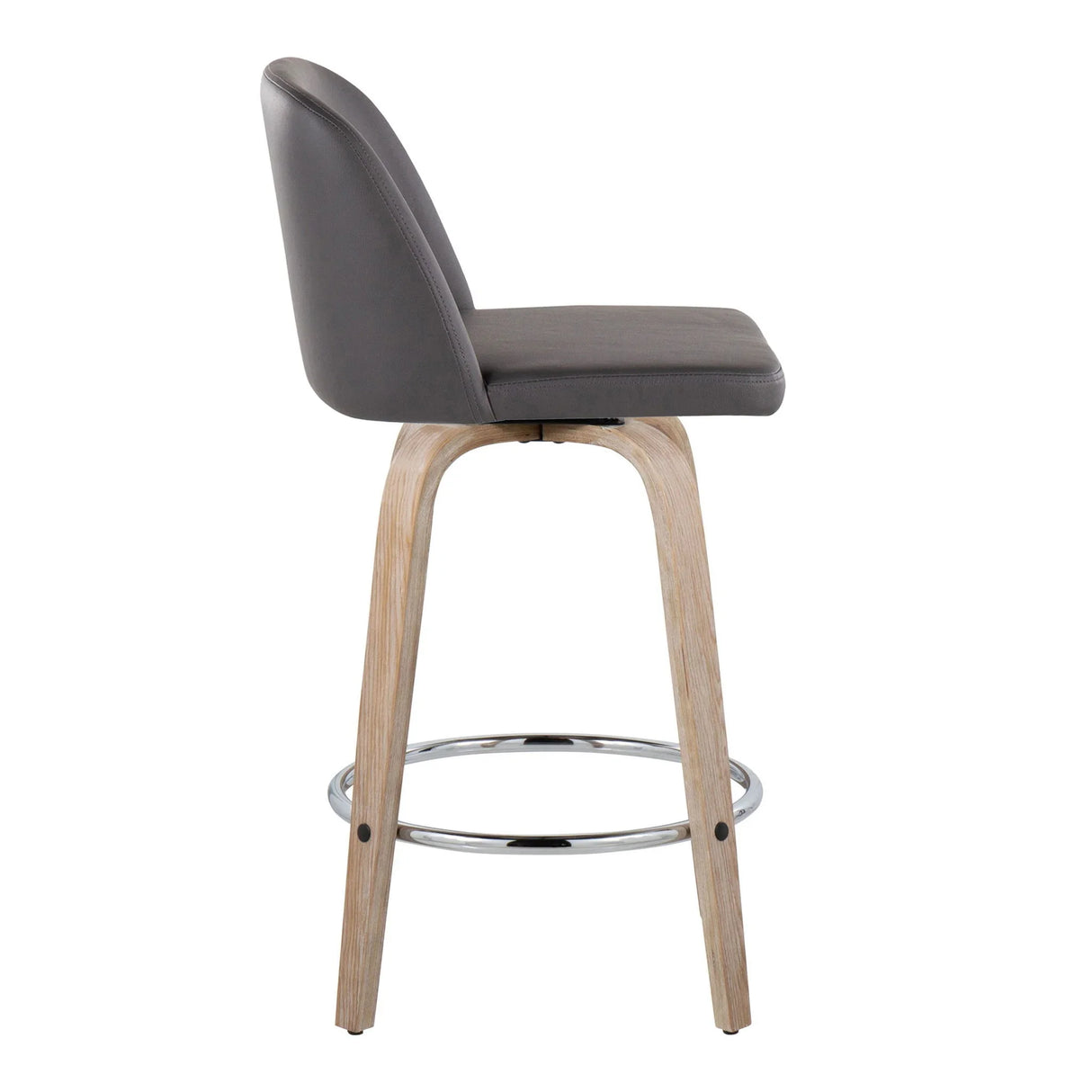 Toriano - Modern Design Fixed Height Counter Stool With Swivel With Round Footrest (Set of 2) - Furniture Home Direct
