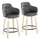 Boyne - Contemporary Fixed Height Counter Stool With Swivel (Set of 2) Round Footrest - Furniture Home Direct